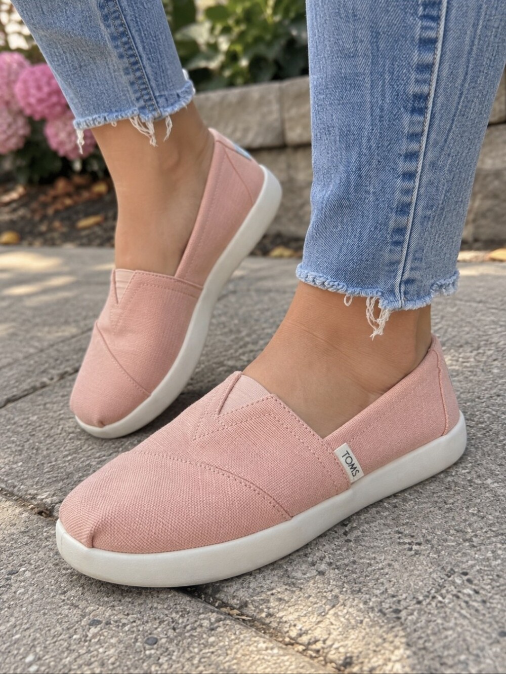 TOMS Earthwise Alpargata Pink Canvas Slip On Shoes Women’s 6.5